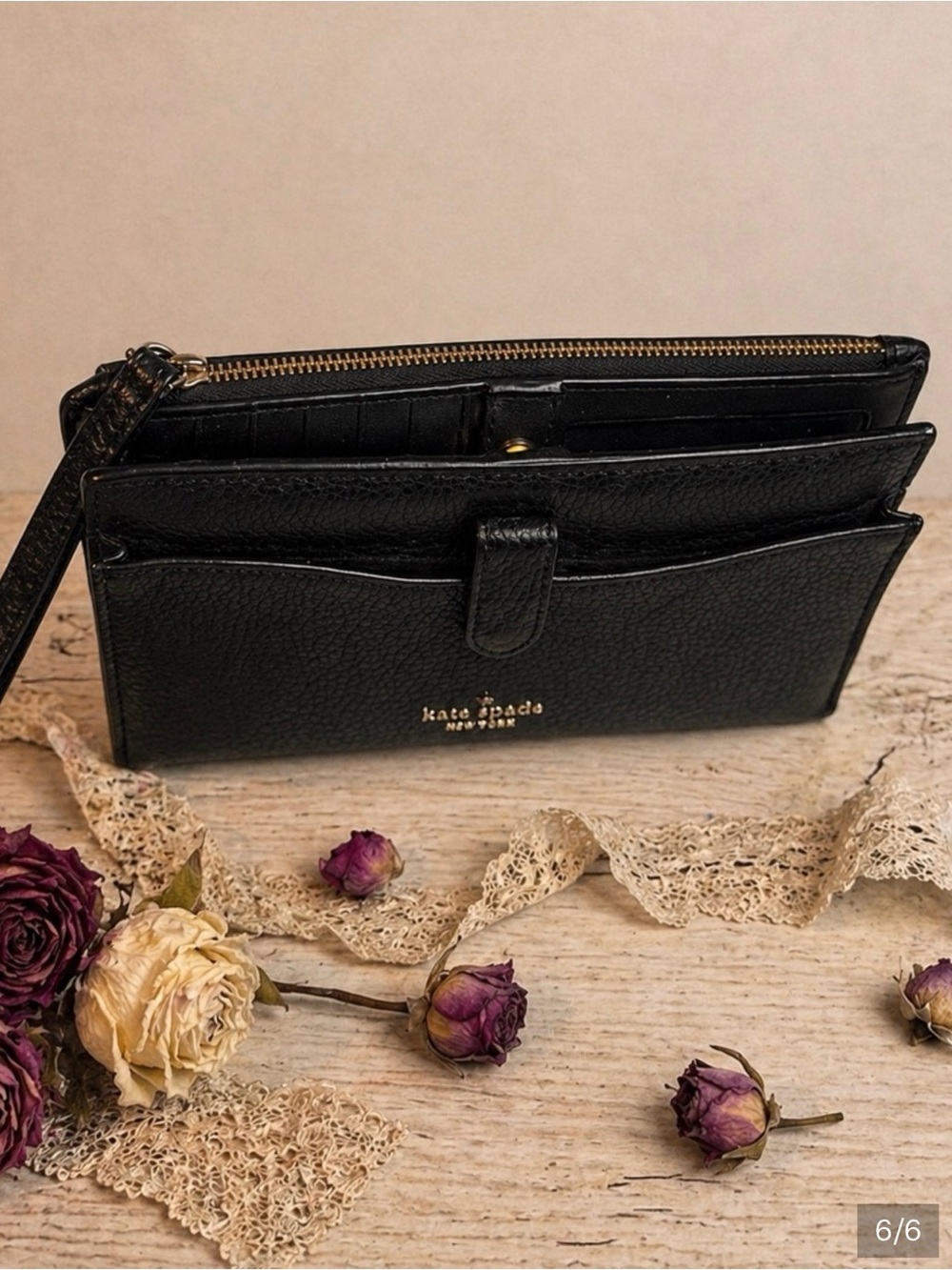 kate spade Black Pebbled Leather Wristlet - Picture 5 of 6